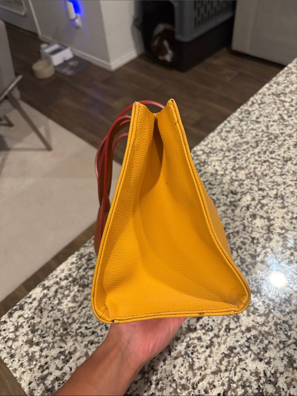 Dooney & Bourke Yellow Leather and Brown Satchel - Picture 6 of 9